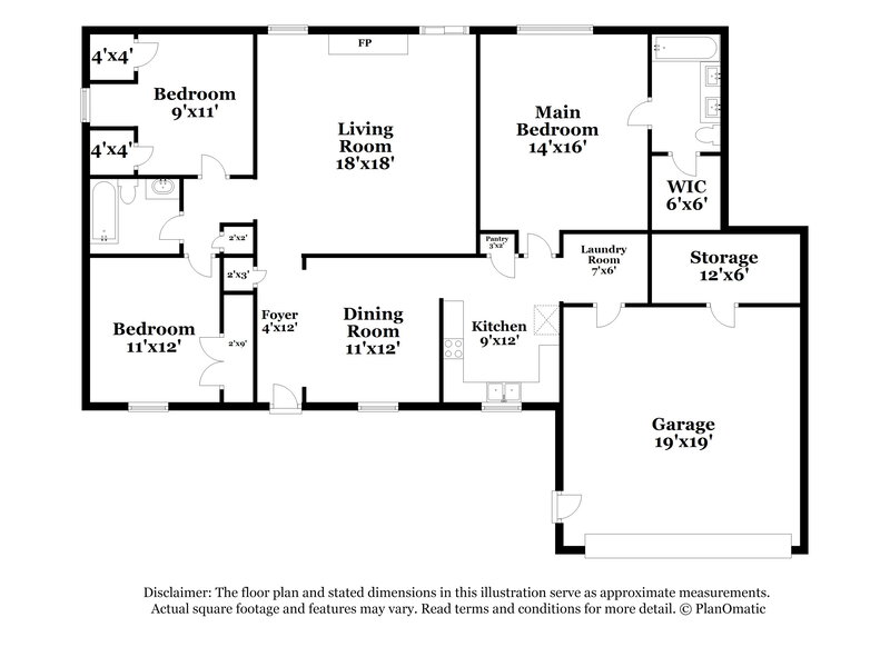 1,770/Mo, 2568 Kilgore Cv Bartlett, TN 38133 Floor Plan View