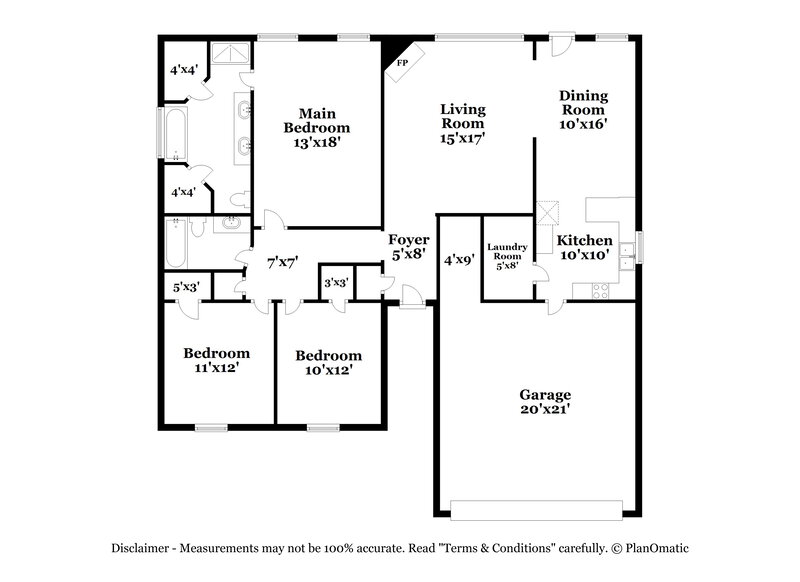 1,745/Mo, 5431 Fernglen St Memphis, TN 38141 Floor Plan View