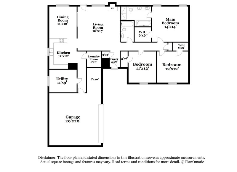 1,885/Mo, 4369 High Ridge Pointe Cv Memphis, TN 38125 Floorplan View