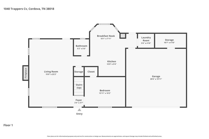 1,945/Mo, 1040 Trappers Cv Cordova, TN 38018 Floor Plan View