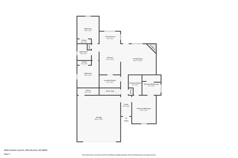 1,875/Mo, 4825 Graham Lake Dr Olive Branch, MS 38654 Floor Plan View