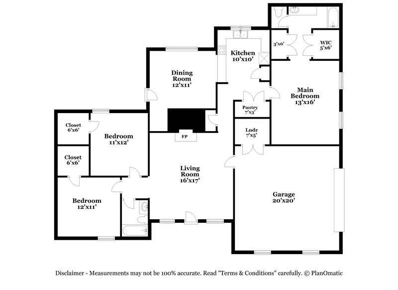 3,240/Mo, 5404 Pear Dr Southaven, MS 38671 Floor Plan View