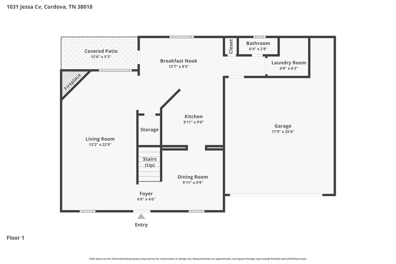 1,990/Mo, 1031 Jessa Cv Cordova, TN 38018 Floor Plan View