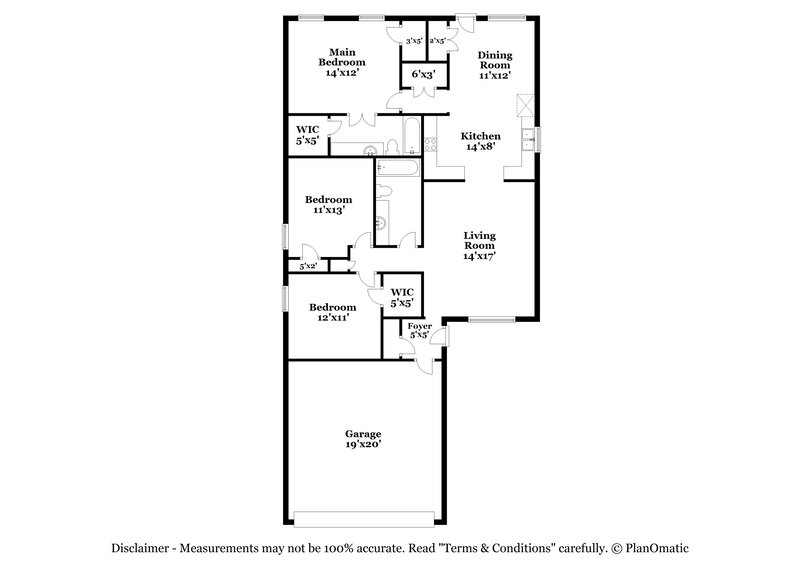 1,625/Mo, 7629 Fox Hunt Dr E Olive Branch, MS 38654 Floor Plan View
