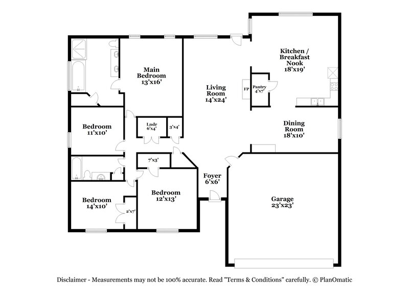 2,135/Mo, 7831 Tankard Dr Memphis, TN 38125 Floor Plan View