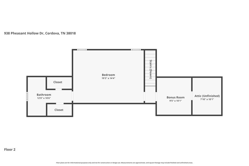 1,975/Mo, 938 Pheasant Hollow Dr Cordova, TN 38018 Floor Plan View 2