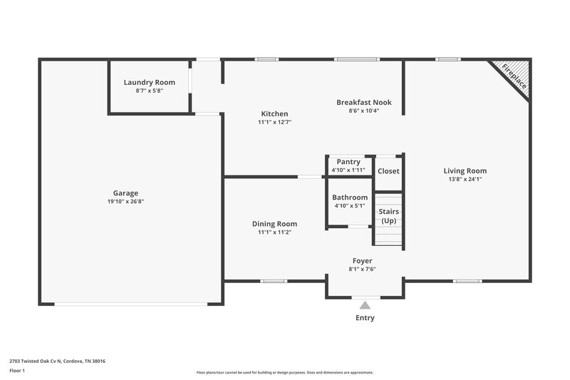 1,985/Mo, 2703 Twisted Oak Cv N Cordova, TN 38016 Floor Plan View