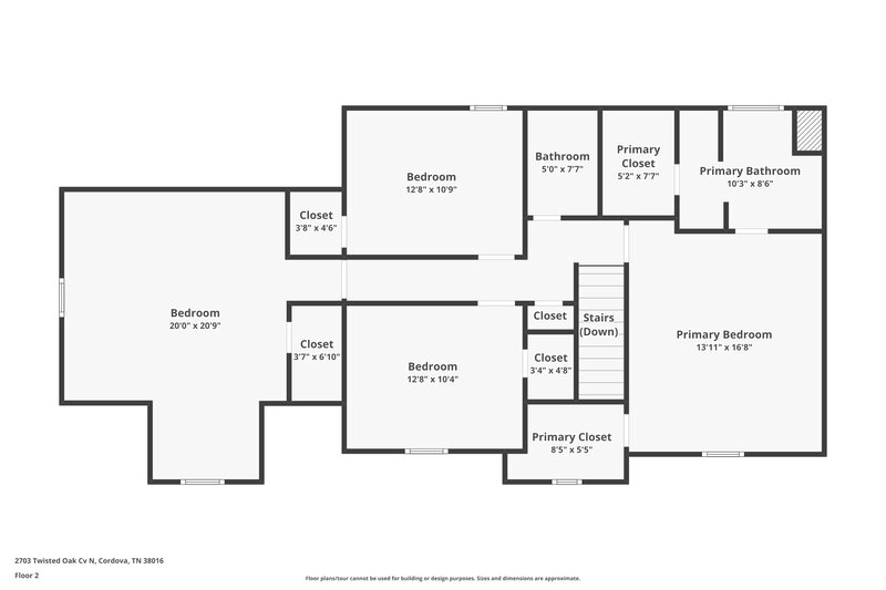 1,985/Mo, 2703 Twisted Oak Cv N Cordova, TN 38016 Floor Plan View 2