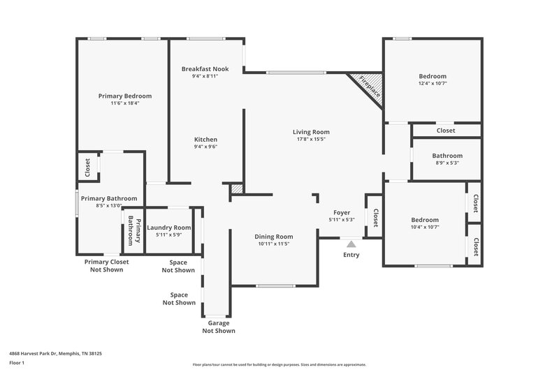 2,910/Mo, 4868 Harvest Park Dr Memphis, TN 38125 Floor Plan View