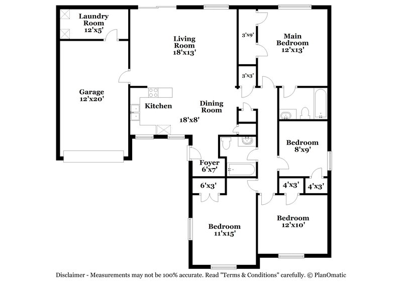 1,810/Mo, 5691 Briarwood Dr Horn Lake, MS 38637 Floor Plan View