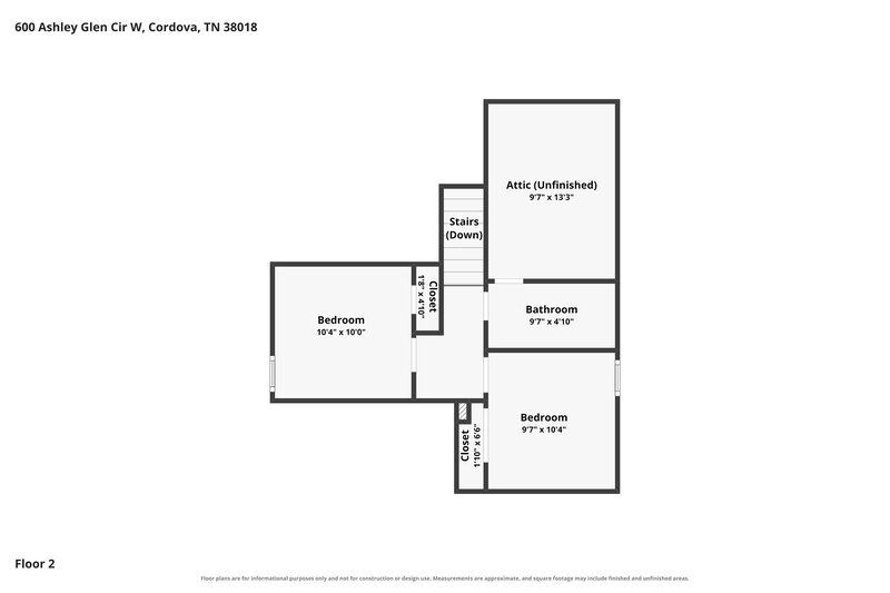 1,695/Mo, 600 Ashley Glen Cir W Cordova, TN 38018 Floor Plan View 2