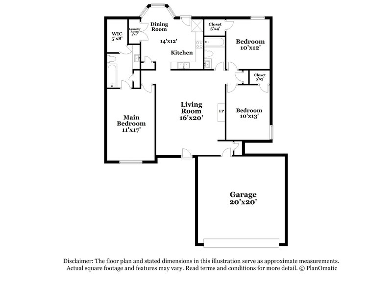 1,805/Mo, 3933 Jordan View Dr Southaven, MS 38671 Floor Plan View