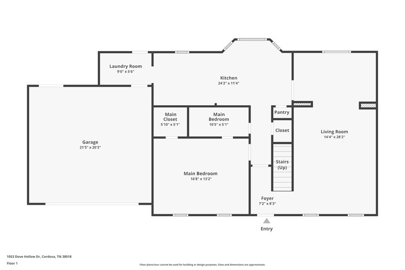 2,125/Mo, 1053 Dove Hollow Dr Cordova, TN 38018 Floor Plan View