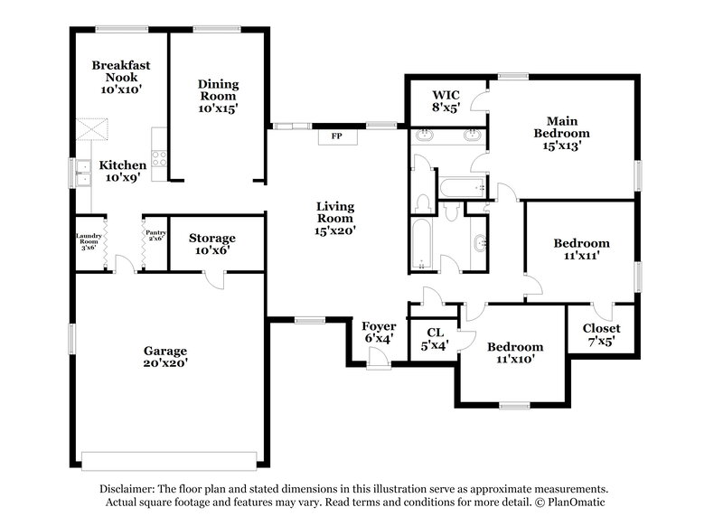 1,770/Mo, 423 Cairn Cv Cordova, TN 38018 Floorplan View