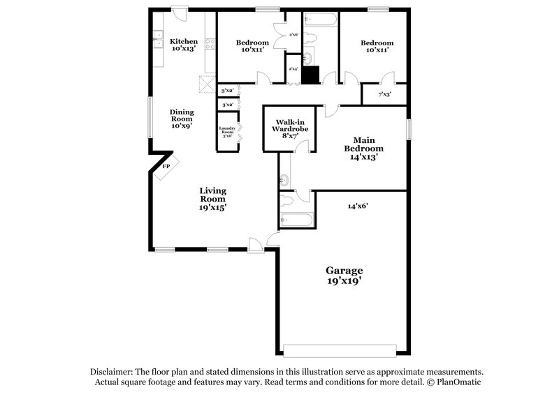 1,630/Mo, 1879 Thomas St Horn Lake, MS 38637 Floor Plan View