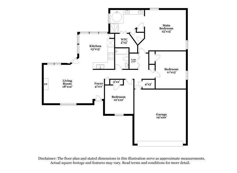 1,970/Mo, 7907 Tankard Dr Memphis, TN 38125 Floor Plan View