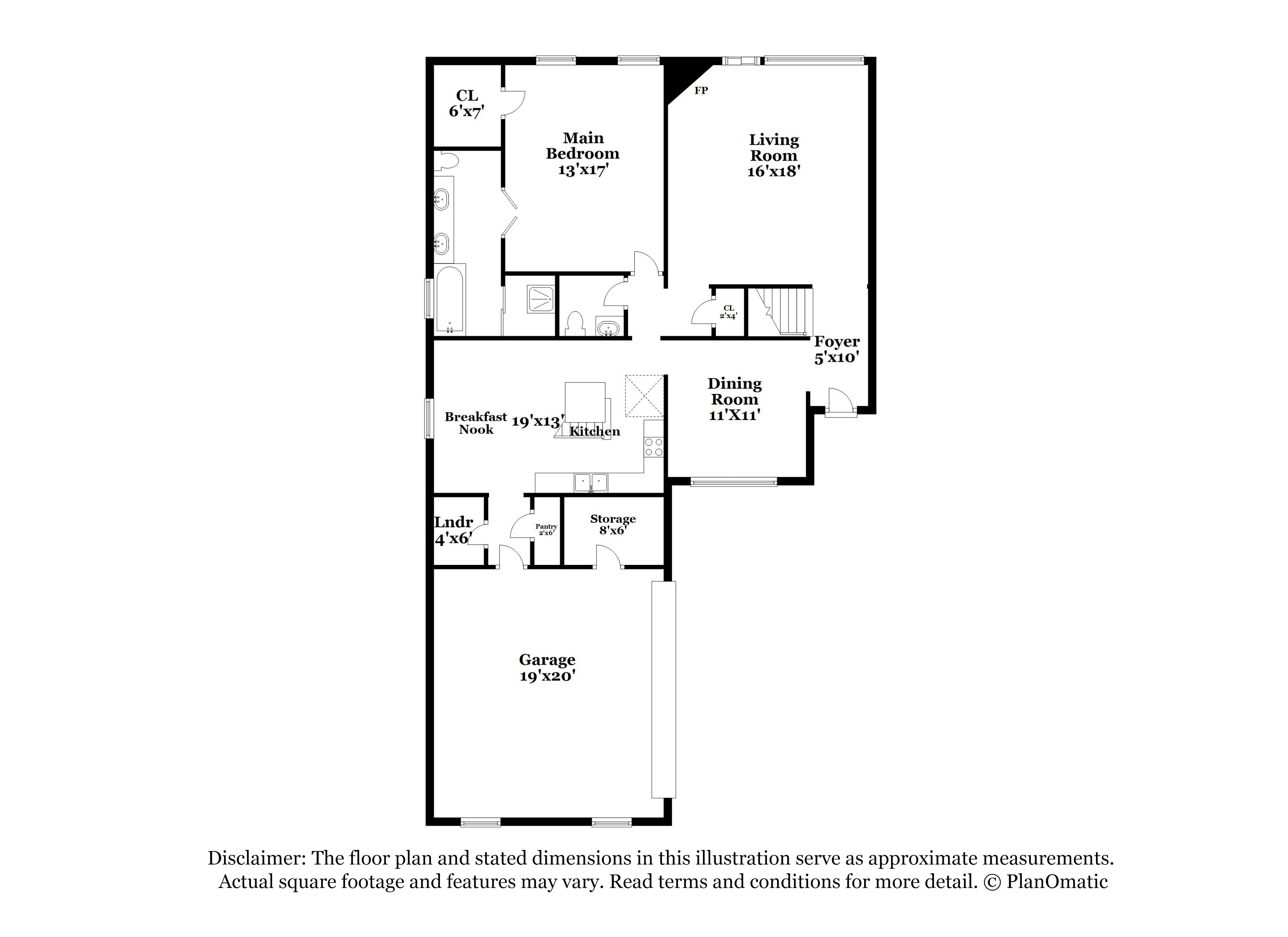 1,950/Mo, 1522 Appling Wood Cv S Cordova, TN 38016 Floorplan View