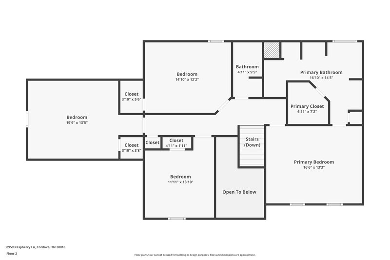 2,510/Mo, 8959 Raspberry Ln Cordova, TN 38016 Floor Plan View 2