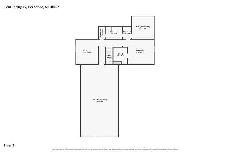 2,160/Mo, 3710 Shelby Cv Hernando, MS 38632 Floor Plan View 2