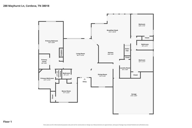 2,290/Mo, 288 Mayhurst Ln Cordova, TN 38018 Floorplan View