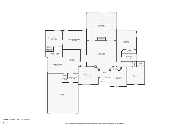 2,020/Mo, 3742 Mendel Dr Bartlett, TN 38135 Floor Plan View