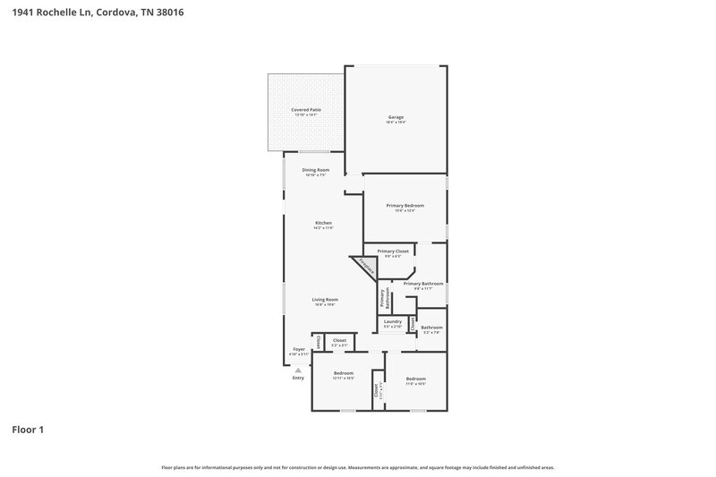 1,880/Mo, 1941 Rochelle Ln Cordova, TN 38016 Floor Plan View
