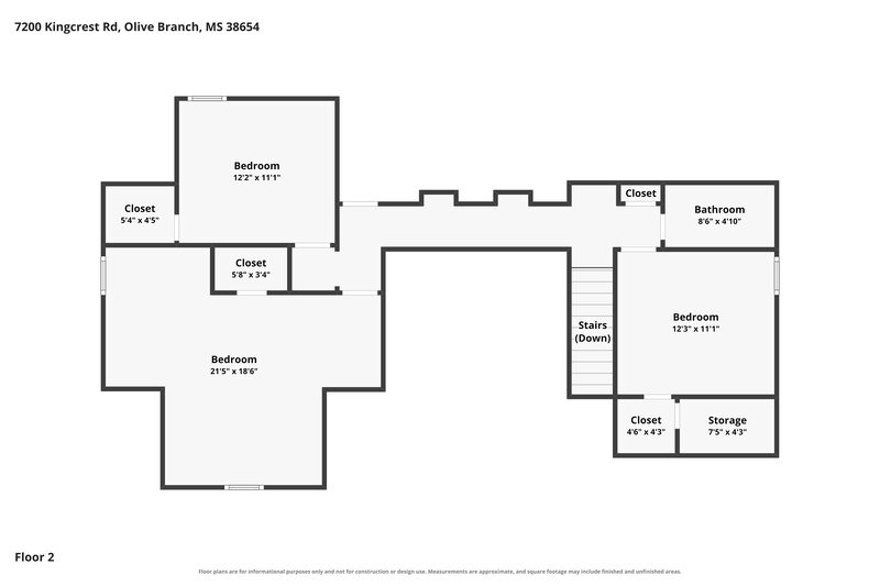 2,230/Mo, 7200 Kingcrest Rd Olive Branch, MS 38654 Floor Plan View 2