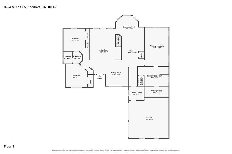 2,245/Mo, 8964 Minda Cv Cordova, TN 38016 Floorplan View