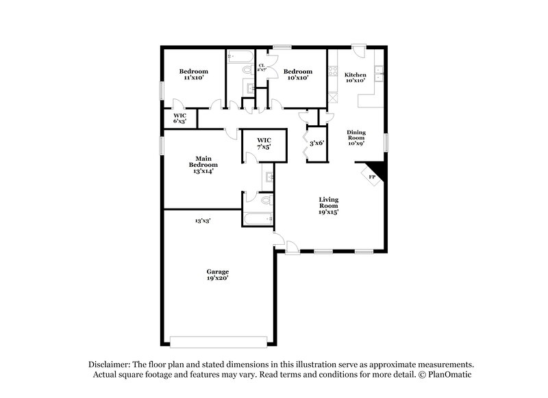 1,715/Mo, 2956 Connor Reed Dr Horn Lake, MS 38637 Floorplan View