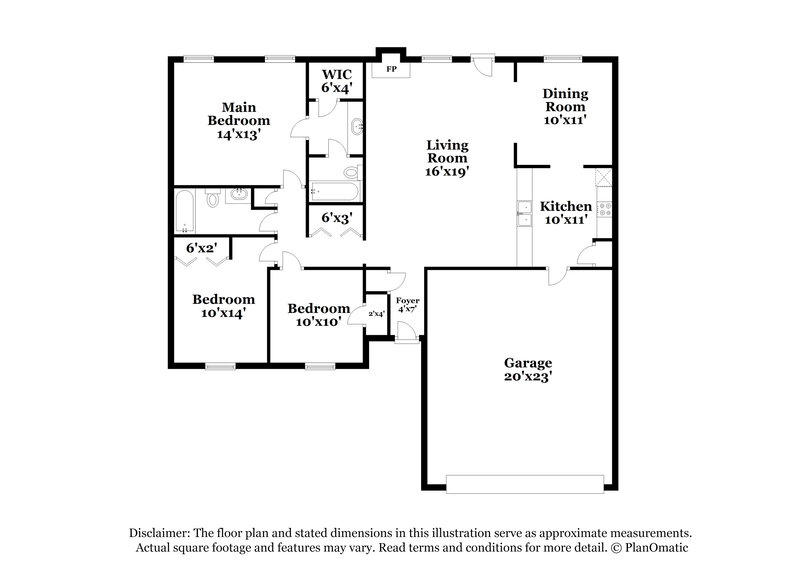1,800/Mo, 6640 Elmore Ridge Ln Memphis, TN 38134 Floor Plan View