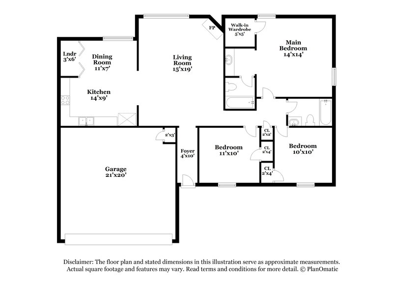 1,560/Mo, 6476 Farley Dr E Olive Branch, MS 38654 Floor Plan View
