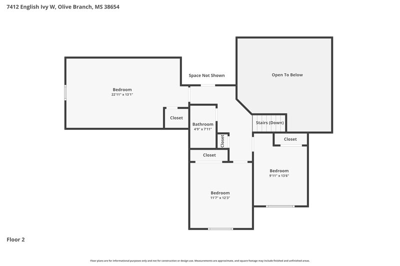 2,270/Mo, 7412 English Ivy W Olive Branch, MS 38654 Floor Plan View 2