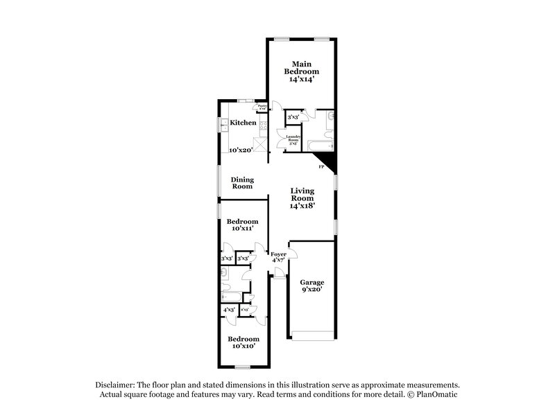 1,455/Mo, 2807 Maggie Woods Pl Lakeland, TN 38002 Floorplan View