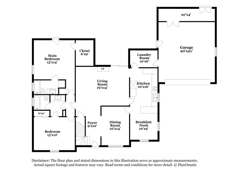 2,050/Mo, 7876 Winchester Hls Memphis, TN 38119 Floor Plan View