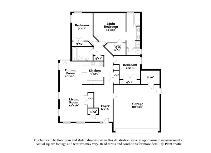 1,735/Mo, 6618 Sleepy Oak Dr Memphis, TN 38141 Floor Plan View