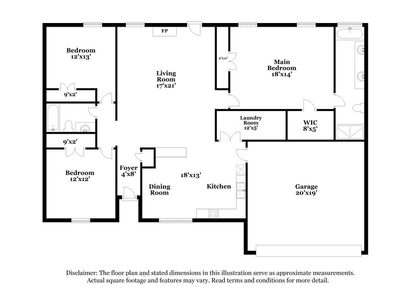 2,000/Mo, 7127 Amber Dr Olive Branch, MS 38654 Floor Plan View