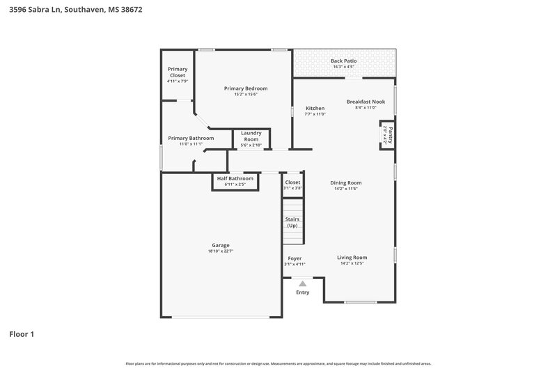 2,320/Mo, 3596 Sabra Ln Southaven, MS 38672 Floor Plan View