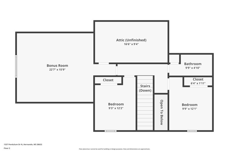 1,915/Mo, 1337 Pendulum Dr N Hernando, MS 38632 Floor Plan View 3
