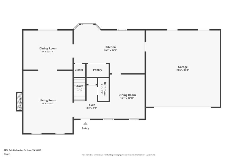 2,170/Mo, 2236 Oak Hollow Ln Cordova, TN 38016 Floor Plan View