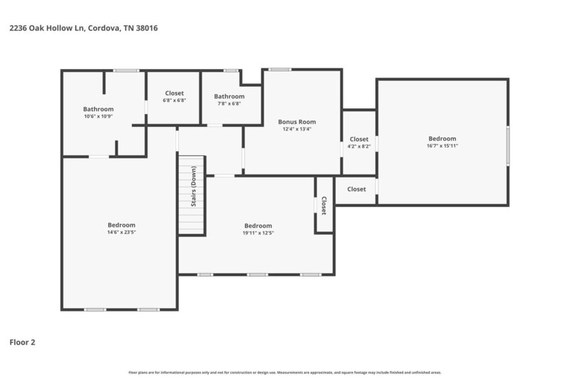 2,180/Mo, 2236 Oak Hollow Ln Cordova, TN 38016 Floorplan View 2