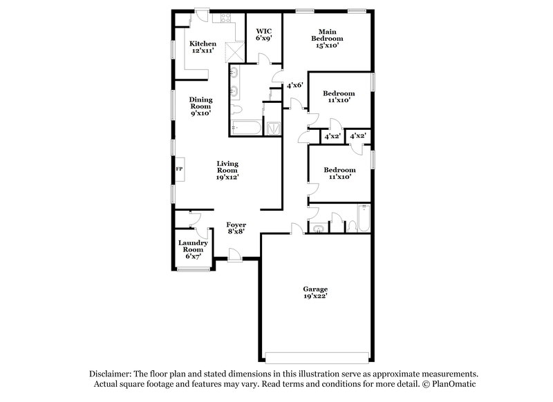 2,610/Mo, 6832 Lagrange Grove Dr Cordova, TN 38018 Floor Plan View