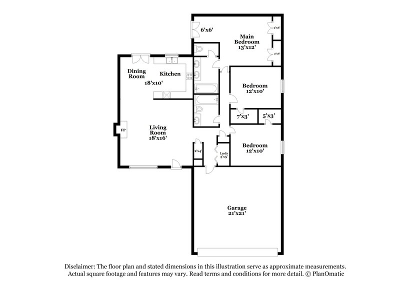 1,825/Mo, 1105 Atterbury Cir S Southaven, MS 38671 Floor Plan View