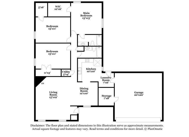 1,735/Mo, 6293 Star Valley Dr Bartlett, TN 38134 Floor Plan View