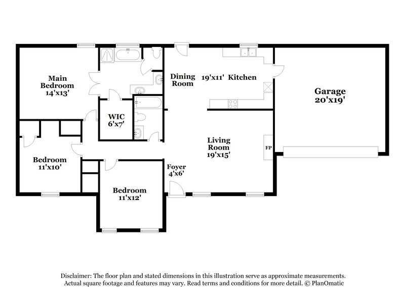1,610/Mo, 6900 Phillips Pl Olive Branch, MS 38654 Floor Plan View