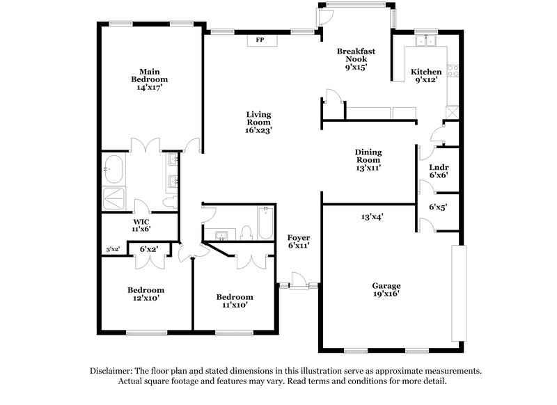 2,015/Mo, 255 S Sanga Rd Cordova, TN 38018 Floor Plan View