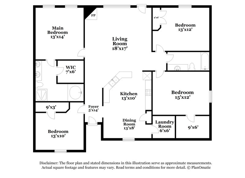 1,920/Mo, 7647 Brierfield Dr E Southaven, MS 38672 Floor Plan View