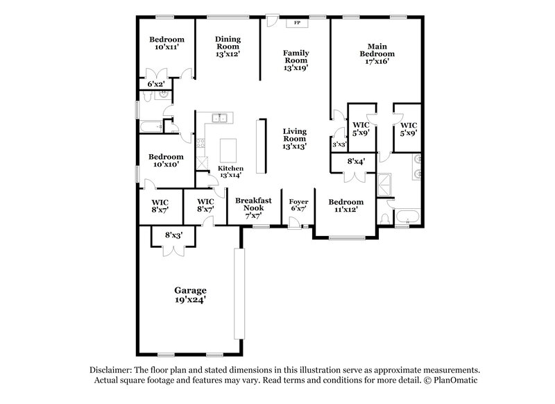 1,985/Mo, 7425 Hunters Horn Dr Olive Branch, MS 38654 Floor Plan View