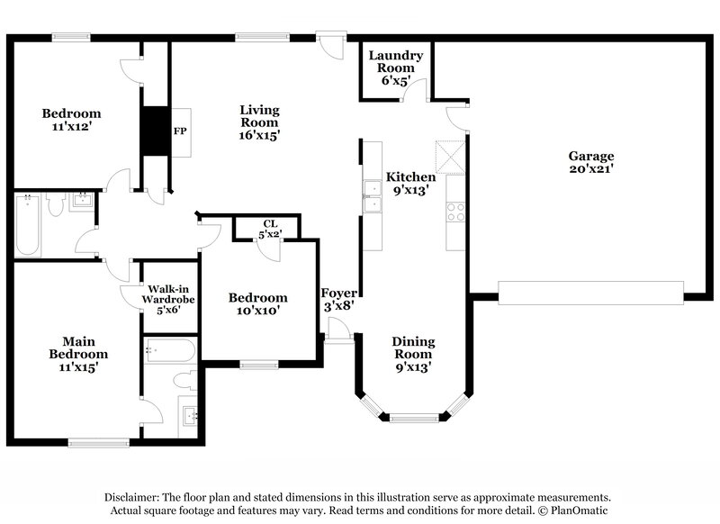1,625/Mo, 9179 Belmont Dr Southaven, MS 38671 Floor Plan View
