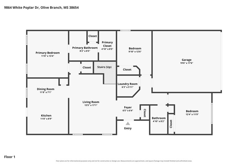 1,945/Mo, 9864 White Poplar Dr Olive Branch, MS 38654 Floor Plan View 2