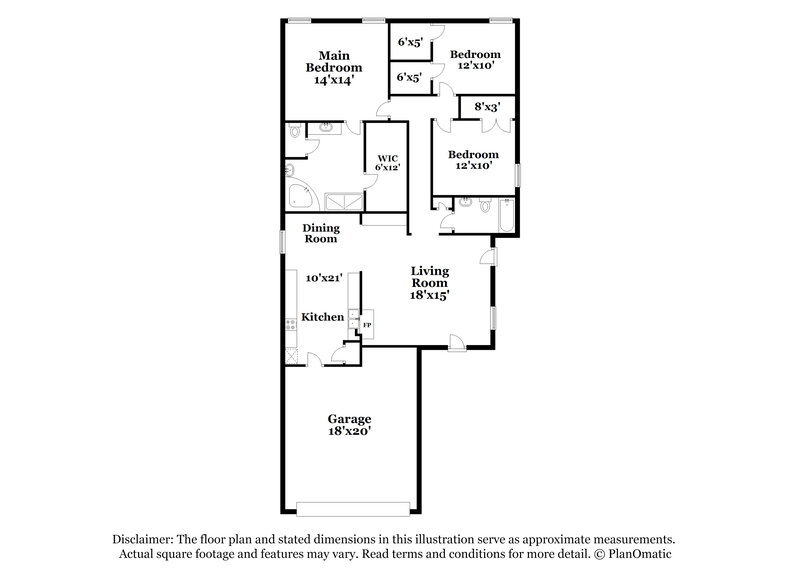 2,160/Mo, 4860 Stirrup Dr Memphis, TN 38125 Floor Plan View